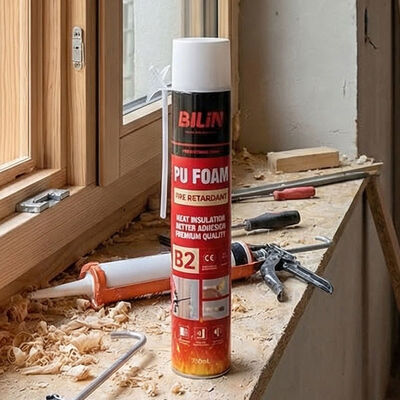 750ml B2 অগ্নি-প্রতিরোধী সম্প্রসারণকারী ফোম সিল্যান্ট সাধারণ উদ্দেশ্য অগ্নি-রেটেড PU ফোম ফাঁক পূরণের জন্য